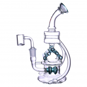 Chill Glass - 8.5" Pillar Perc Tusk Recycler Water Pipe - [JLE-259]